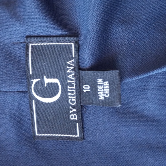 G by Giuliana navy blue and mustard color waist line jacket. Size M. - Picture 9 of 10